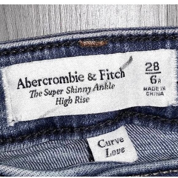 Abercrombie & Fitch Curve Love The Super Skinny Ankle High Rise Jeans Size 28 6R - Picture 7 of 7